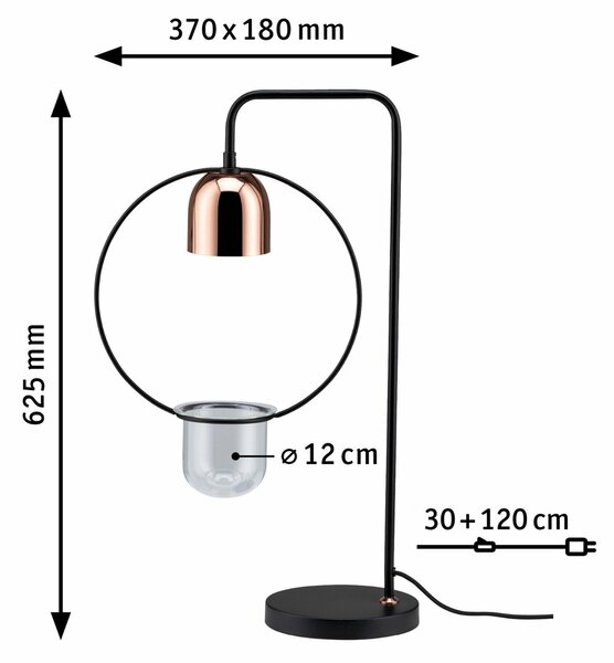 PAULMANN Stolní lampa Fanano 1-ramenné pro osvětlení rostlin černá/měď 797.46 P 79746