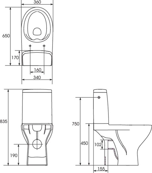 Cersanit Moduo wc kombi bílá K116-036