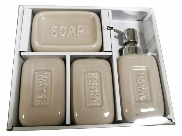 Sada koupelnových doplňků Bathroom Solutions, keramika, 4 kusy, antracit