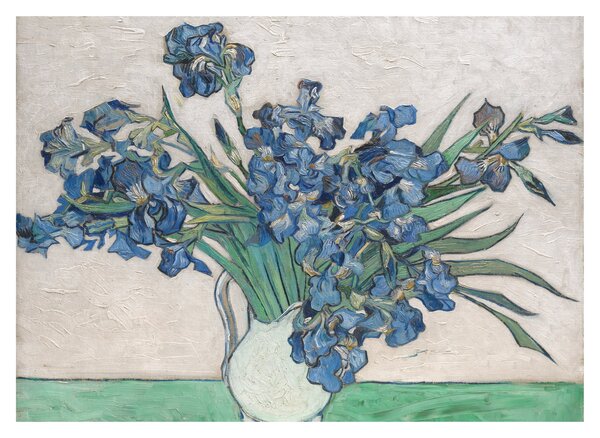 Skleněný obraz - Vincent van Gogh, Irises, reprodukce (70x50 cm)