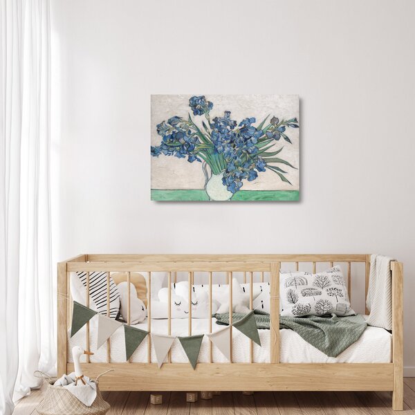 Skleněný obraz - Vincent van Gogh, Irises, reprodukce (70x50 cm)