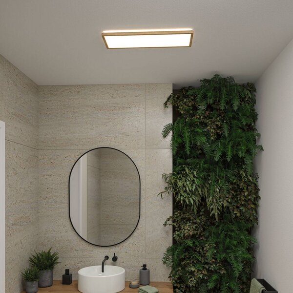 Paulmann LED panel Atria Shine, v barvě dřeva, délka 56 cm, IP44, Světlé dřevo, Pracovna / kancelář, Plast, Moderní