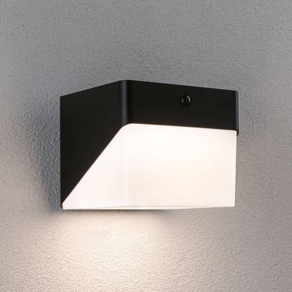 Paulmann Nástěnné světlo LED Lioren, 230 V + Solar, černá, 17 cm, Černá, Plast, Moderní