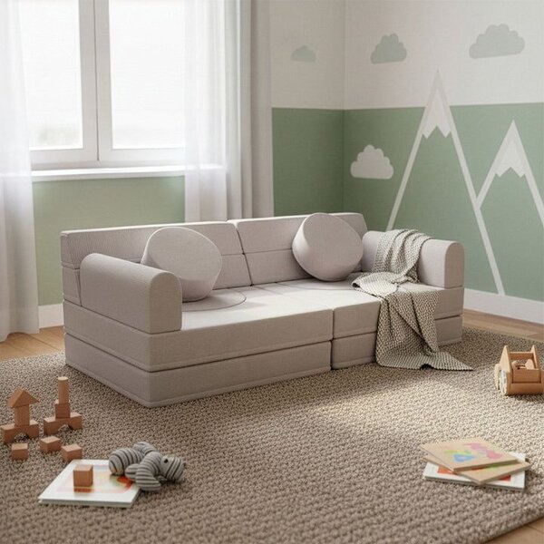 Designová modulární pohovka pro děti 150 cm, slonovinová