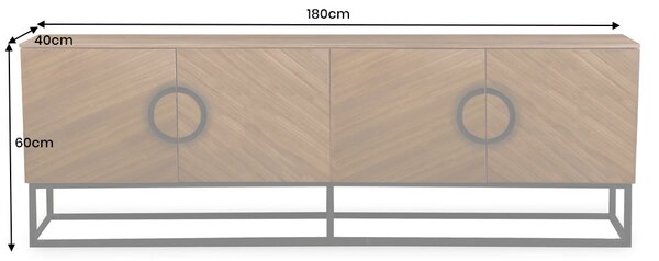 Televizní stolek GRANDEZZA 180 CM ořechová dýha Nábytek | Obývací pokoj | Televizní stolky