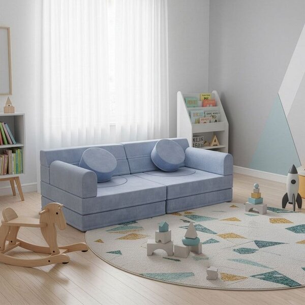 Designová modulární pohovka pro děti 150 cm, světle modrá