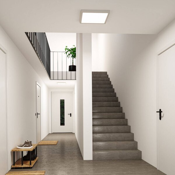 Paulmann LED panel Abia 2, délka 40 cm, bílý, plast, Bílá / opál, Obývací pokoj / jídelna, Plast, Moderní