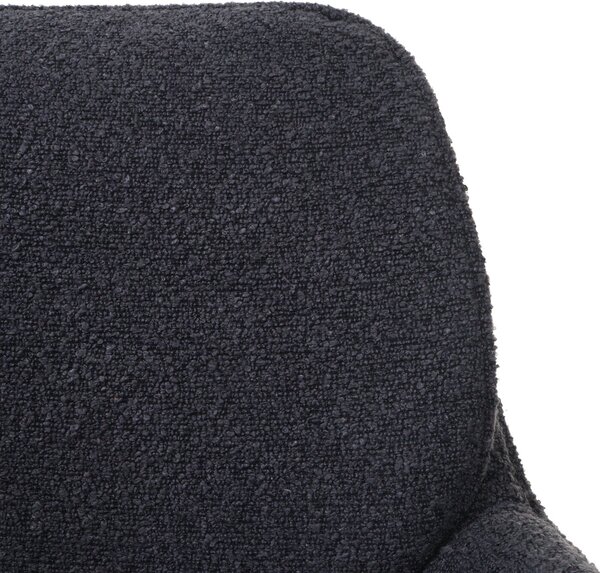 Sada 6 jídelních židlí HWC-N74, kuchyňská židle, otočná, látka bouclé (540g/m²) Oeko-Tex tmavě šedá