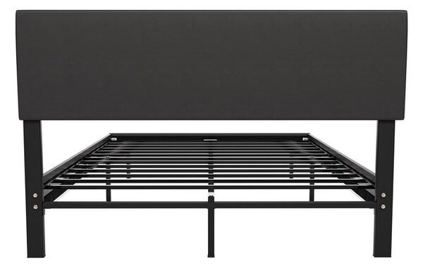 Moderní postel 140 x 200 cm s LED osvětlením, černá