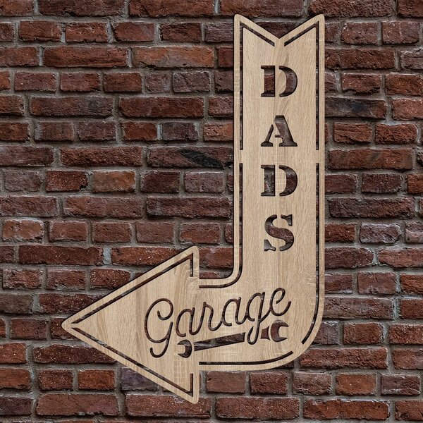 DUBLEZ | Dřevěná tabulka na zeď - Dad's Garage | Obraz