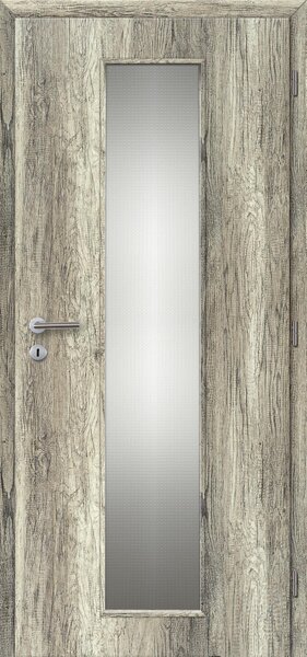 Interiérové dveře Doornite Linea - fólie dub grand, sklo screen, pravé "90", zámek pro BB, voština
