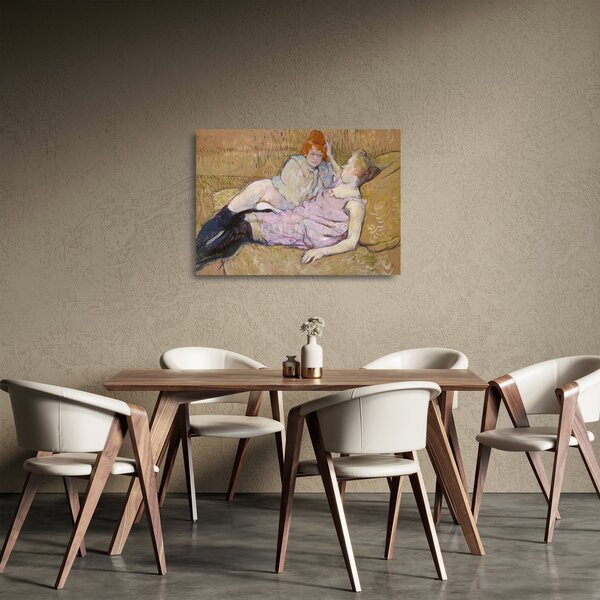 Skleněný obraz - Henri de Toulouse-Lautrec, The Sofa, reprodukce (70x50 cm)