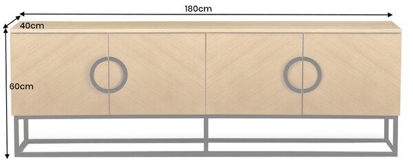 Televizní stolek GRANDEZZA 180 CM dubová dýha Nábytek | Obývací pokoj | Televizní stolky