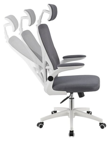 Ergonomická kancelářská židle, šedá/bílá, síťovina