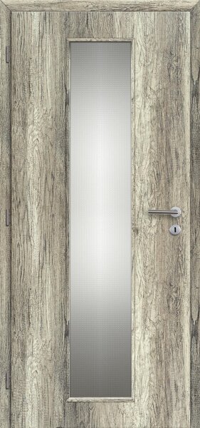 Interiérové dveře Doornite Linea - fólie dub grand, sklo screen, levé "90", zámek pro BB, voština