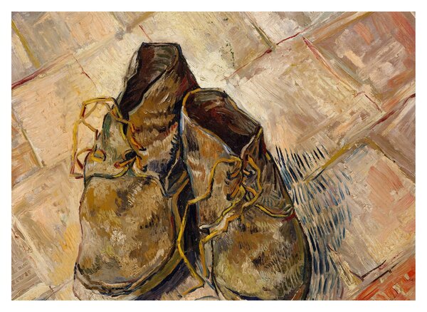 Skleněný obraz - Vincent van Gogh, Shoes, reprodukce (70x50 cm)