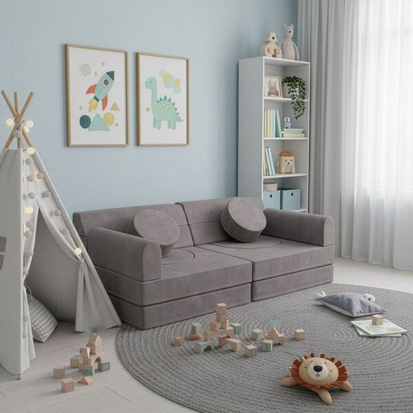 Designová modulární pohovka pro děti 150 cm, šedá