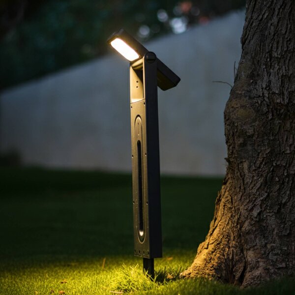 Lumisky LED solární stojací lampa Brity, černá, s kolíkem do země, sada 2 ks, výška 49, Černá, Plast, Moderní, Venkovní bodové svítidlo / zabodnuté do země