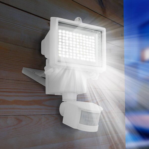 Lumisky LED solární venkovní bodové osvětlení Cooper, bílý, šířka 22 cm, senzor, Bílá / opál, Plast, Nástěnné bodové svítidlo