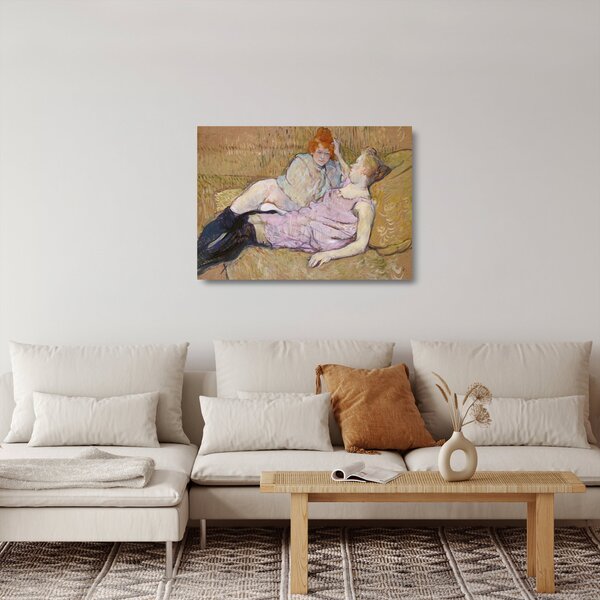 Skleněný obraz - Henri de Toulouse-Lautrec, The Sofa, reprodukce (70x50 cm)