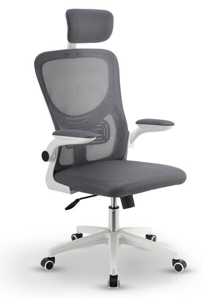 Ergonomická kancelářská židle, šedá/bílá, síťovina