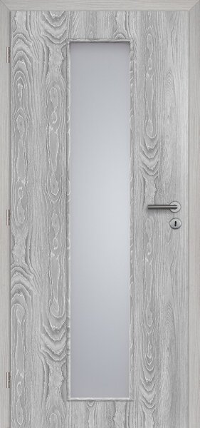 Interiérové dveře Doornite Linea - fólie dub šedý, sklo screen, levé "90", zámek pro BB, voština