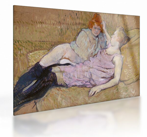 Skleněný obraz - Henri de Toulouse-Lautrec, The Sofa, reprodukce (70x50 cm)