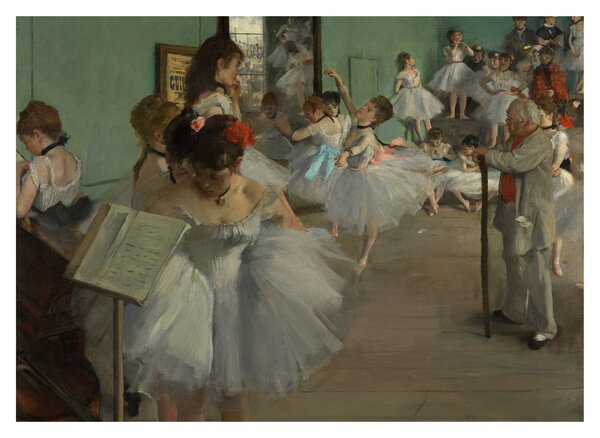 Skleněný obraz - Edgar Degas, The Dance Class, reprodukce (70x50 cm)