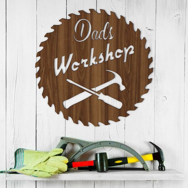 DUBLEZ | Dřevěný obraz do garáže - Dad's Workshop | Obraz