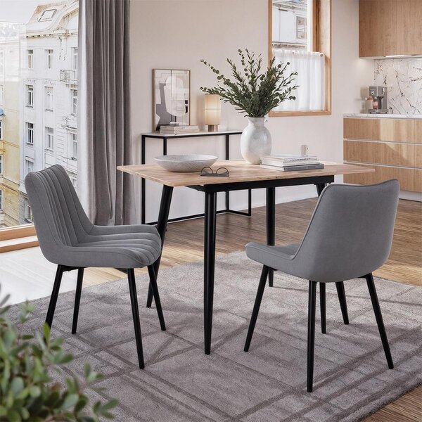 Židle jídelny Vicco Ravlo Šedá/Černá 51 x 57 cm Sada 2 kusů, Model 61387