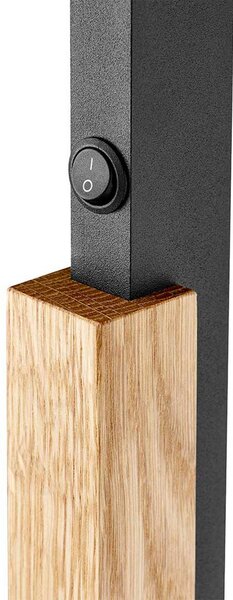 Buschwerk Stojací lampa Arian, olejovaný dub, stínidlo na lampu krémové, Světlé dřevo, Obývací pokoj / jídelna, kov, Moderní