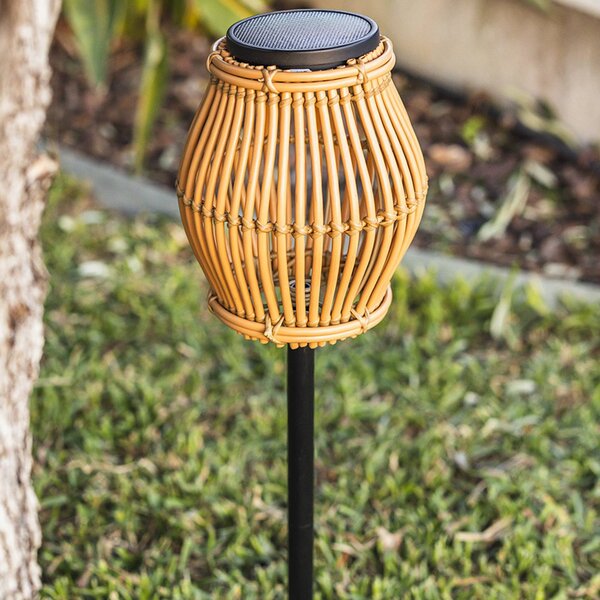 Lumisky LED solární zahradní lampa Silvina, hnědá/černá, výška 70 cm, Hnědá / rez, kov