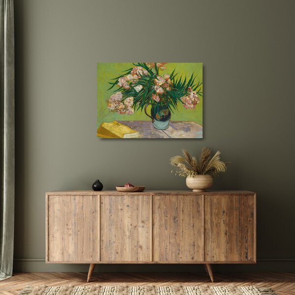 Skleněný obraz - Vincent van Gogh, Oleanders, reprodukce (70x50 cm)