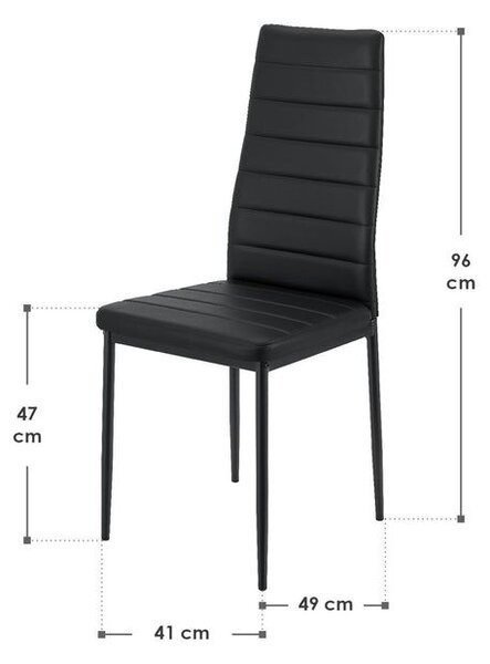 Sada jídelních židlí z umělé kůže, černé 4 ks