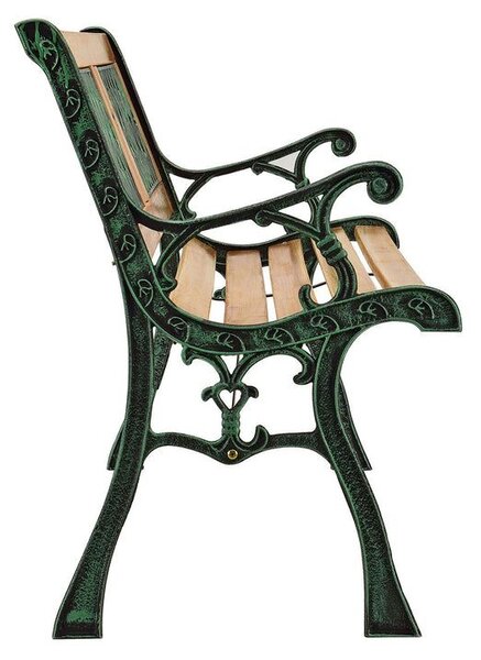 Zahradní lavice 122 cm, dřevo a litina