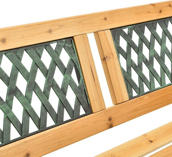 Zahradní lavice 122 cm, dřevo a litina