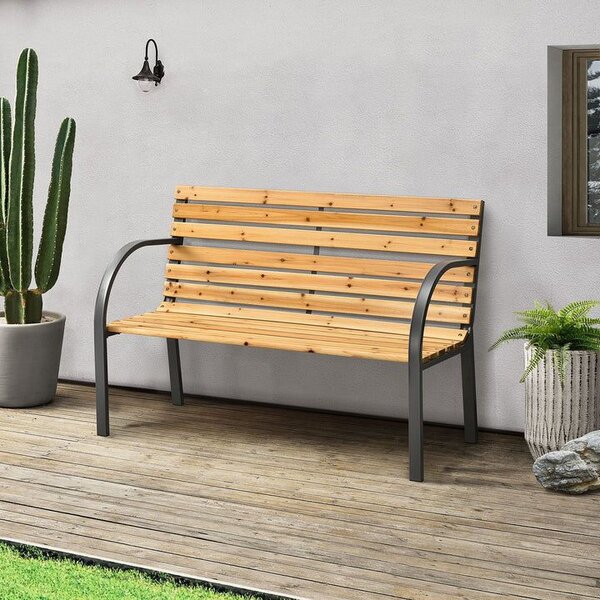 Zahradní lavice 120 cm, dřevo/ocel, 2místná