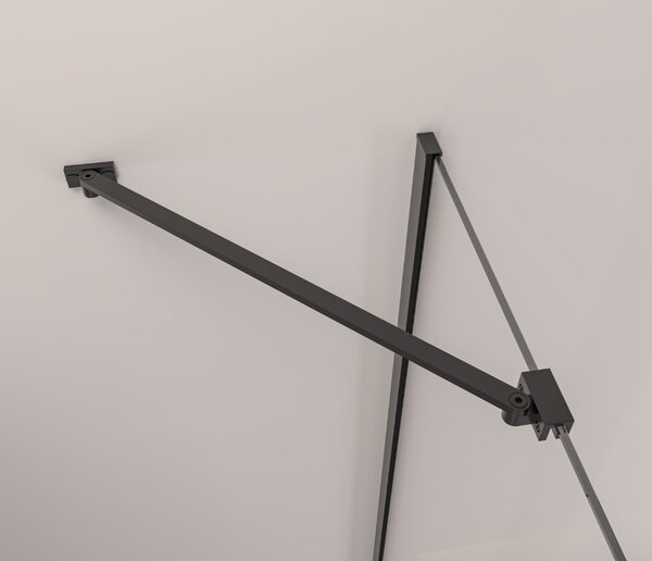Erga Bern, 1-křídlé dělené sprchové dveře do otvoru 70x195 cm, 6mm čiré sklo, černý profil, ERG-V02-BERN-D070-BK