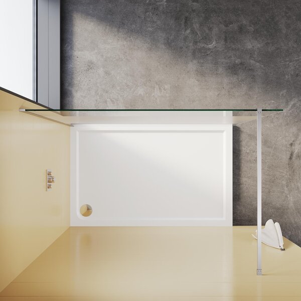SONNI Sprchový kout Walk in Sprchový kout 90x200cm s 8mm Nano ESG, částečně satinovaný