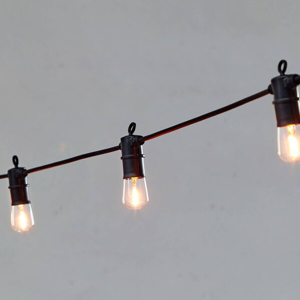 Markslöjd LED světelná řetěz VIBE, doplňková sada, 15 žárovek, IP44, stmívatelný, Černá, Plast
