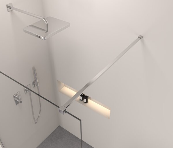 Erga Paris, sprchová zástěna Walk-In 120x200 cm, 8mm čiré sklo, chromový profil, ERG-V02-PARIS-120x200-CL-CR