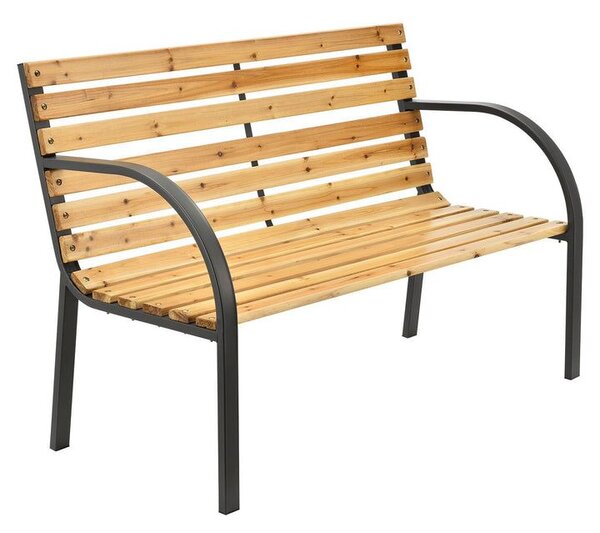 Zahradní lavice 120 cm, dřevo/ocel, 2místná