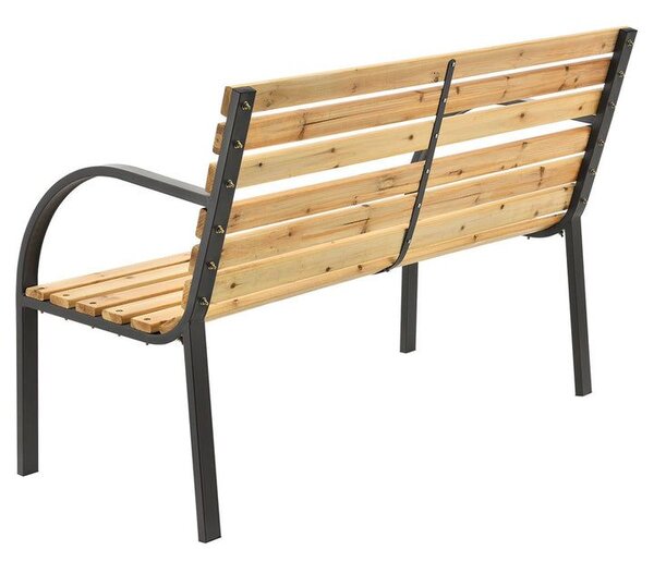 Zahradní lavice 120 cm, dřevo/ocel, 2místná