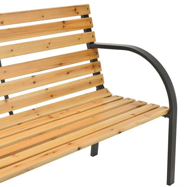 Zahradní lavice 120 cm, dřevo/ocel, 2místná