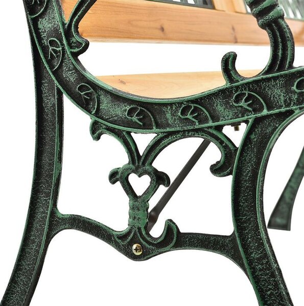 Zahradní lavice 122 cm, dřevo a litina