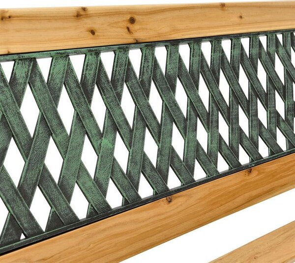 Zahradní lavice 122 cm, dřevo/litina, 2-místná