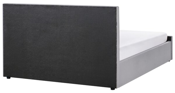 Postel s úložným prostorem Tkanina AMIENS 180 x 200 cm Světle šedá