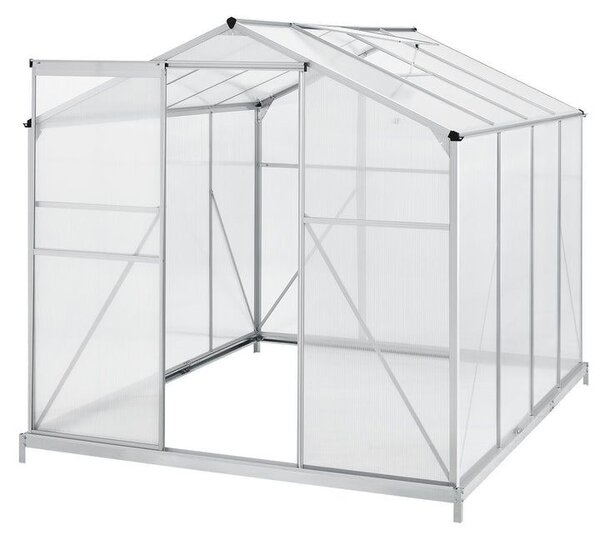 Polykarbonátový skleník 253 × 190 cm (4,75 m²) se základnou
