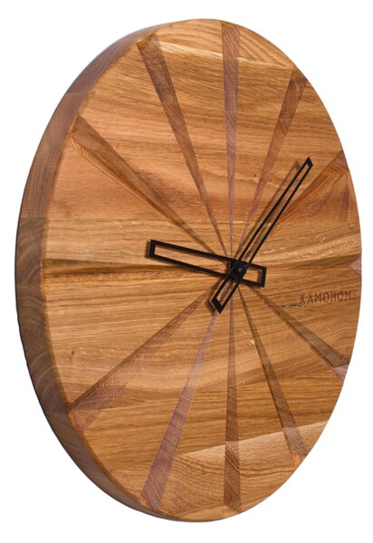 Kamohome Dřevěné nástěnné hodiny s tichým chodem ANDROMEDA Průměr hodin: 30 cm, Materiál: Buk