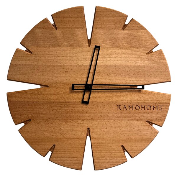 Kamohome Dřevěné nástěnné hodiny APUS Průměr hodin: 30 cm, Materiál: Jasan